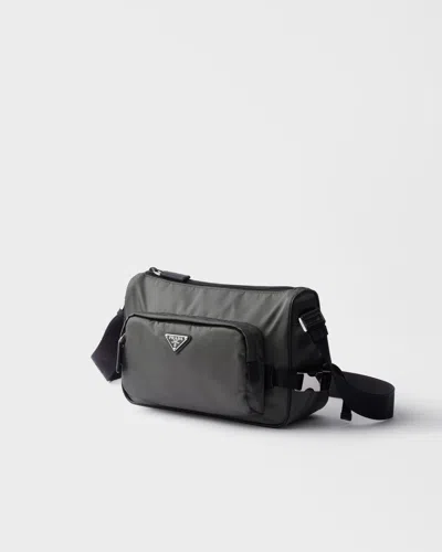 Prada Mens Green Medium Re-nylon And Saffiano-leather Shoulder Bag