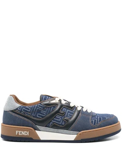 Fendi Match Jacquard Ff Sneaker Blue In Multi