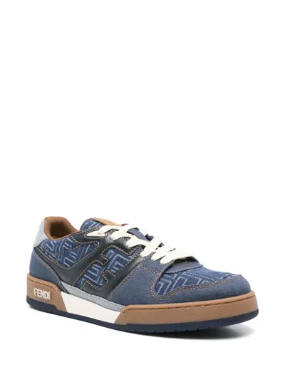 Fendi Match Jacquard Ff Sneaker Blue In Multi
