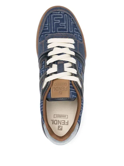 Fendi Match Jacquard Ff Sneaker Blue In Multi
