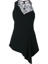 ROLAND MOURET lace inset sleeveless blouse,DRYCLEANONLY