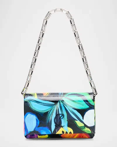 Christian Louboutin Loubitwist Small Clutch Bag In Flower Strass Satin