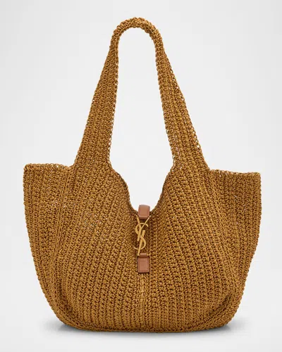 Saint Laurent Bea Ysl Tote Bag In Cord And Leather