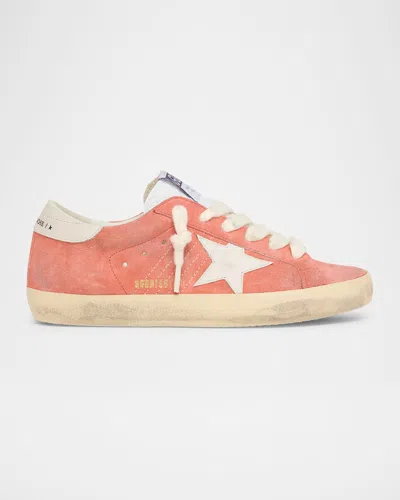 Golden Goose Superstar Mixed Suede Low-top Sneakers In Pink