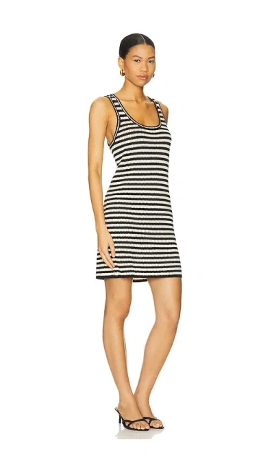 Anine Bing Arie Dress Black Ivory Stripe