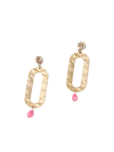 Pre-owned Enrico Coveri Couture Vintage 1980s Rhinestone-embellished Earrings In Gold