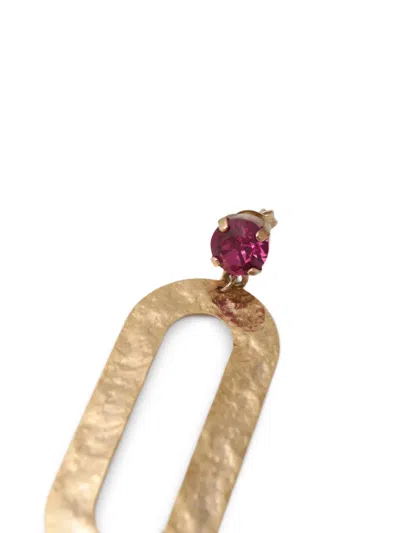 Pre-owned Enrico Coveri Couture Vintage 1980s Rhinestone-embellished Earrings In Gold