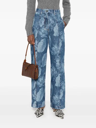 Etro Rectangular Bordeaux Clutch With Paisley Pattern