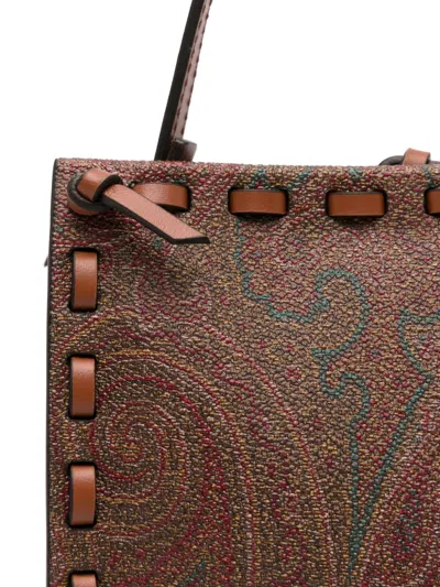 Etro Rectangular Bordeaux Clutch With Paisley Pattern