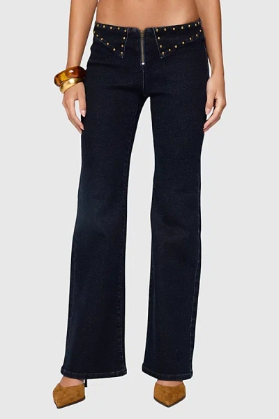 Edikted Carys Low Rise Stud Flare Jeans