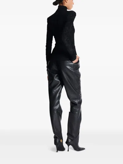 Balmain Buttoned Ls Bouclette Baroque Top