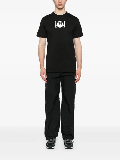Moncler Graphic Print Crew Neck Short Sleeve T-shirt In Black