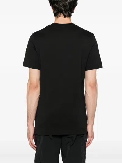 Moncler Graphic Print Crew Neck Short Sleeve T-shirt In Black