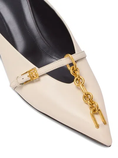Balmain Sync Leather Mules With Pointed Toe In Pink