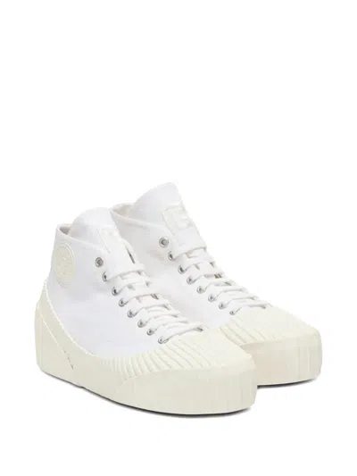 Balmain Riff Low Canvas Sneakers In White