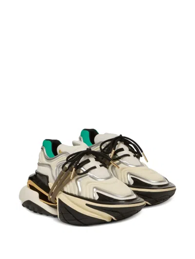 Balmain Unicorn Wave Sneakers In Neoprene In White