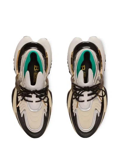 Balmain Unicorn Wave Sneakers In Neoprene In White
