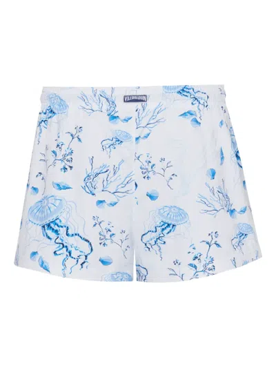 Vilebrequin Swim Shorts Medusa And Shells In Blue