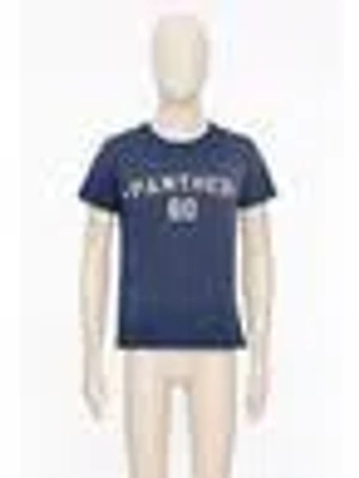 Valentino Panther Graphic Print Crew Neck T-shirt In Blue