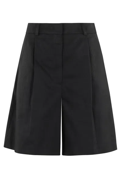 Weekend Max Mara Ecuba Black Bermuda Shorts In Multi