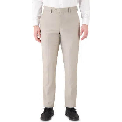 Victor Emmanuel Flat Front Dress Pants In Brown