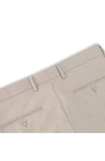 Victor Emmanuel Flat Front Dress Pants In Brown