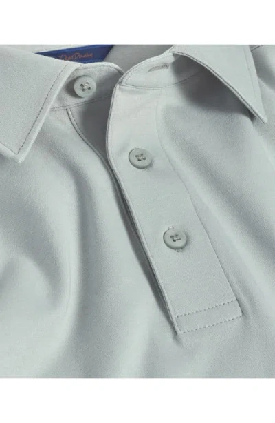 David Donahue Solid Interlock Cotton Polo In Blue