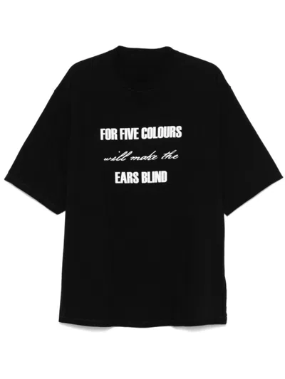 Undercover Graphic Print Black T-shirt With Exposed-seam Detailing And Logo Patch