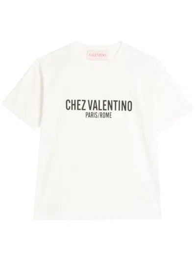 Valentino Cotton Crew-neck T-shirt In White