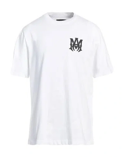 Amiri Men White Crewneck T-shirt With Logo Print On The Front And Logo Lettering On The Rear In Cott