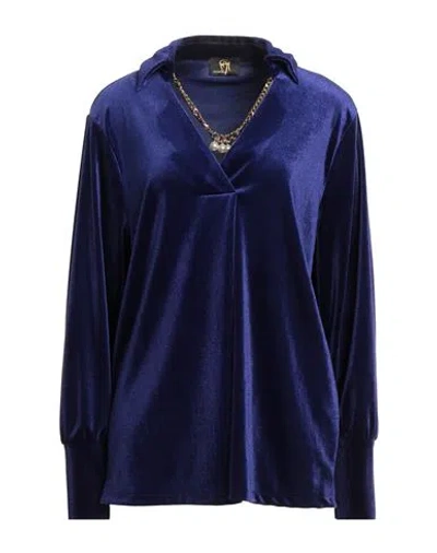 Gai Mattiolo Gm Woman Top Navy Size 10 Polyester, Elastane