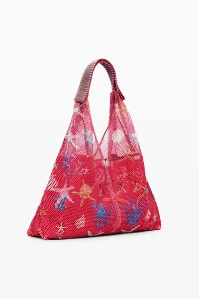 Desigual Print Embellished Net Shopper