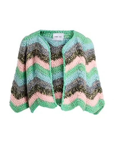 Dawn X Dare Woman Cardigan Light Green Size M Acrylic, Mohair Wool, Polyamide