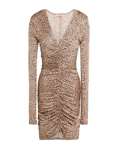 Twinset Woman Mini Dress Blush Size 10 Viscose In Brown