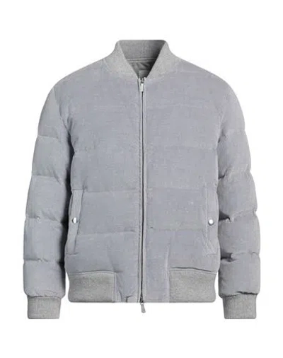 Eleventy Man Puffer Light Grey Size 44 Cotton, Cashmere, Elastane