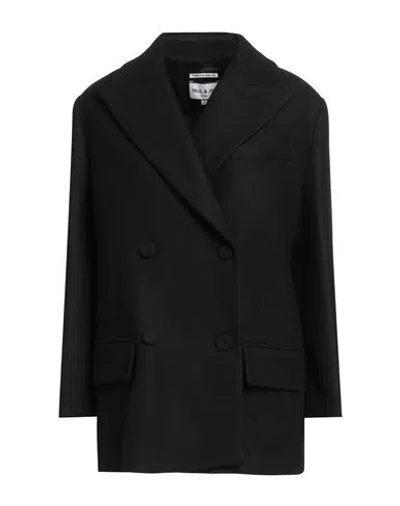 Paul & Joe Woman Coat Black Size 10 Wool, Polyamide, Cashmere