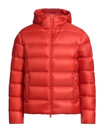 Herno Globe Man Puffer Tomato Red Size 42 Polyamide In Red