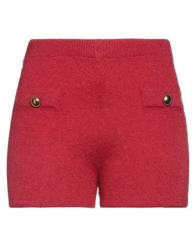 Twinset Woman Shorts & Bermuda Shorts Red Size L Polyamide, Mohair Wool, Wool