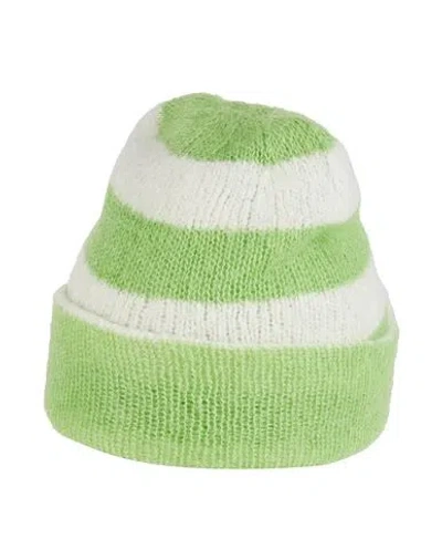 Solotre Woman Hat Lime Green Size Onesize Mohair Wool, Polyamide, Wool, Cashmere, Nylon