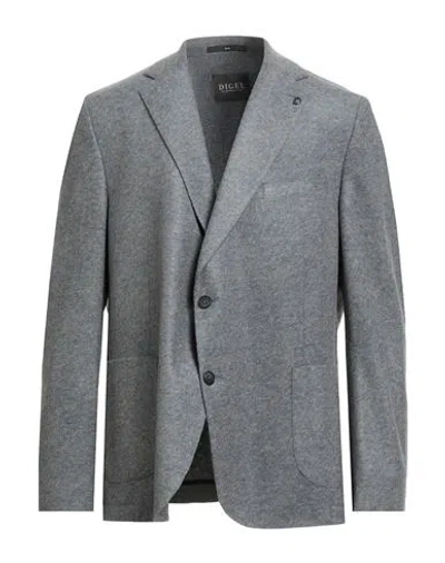 Digel Man Blazer Grey Size 46 Polyacrylic, Virgin Wool, Polyester