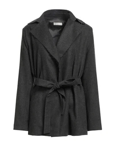 Antonelli Woman Blazer Charcoal Size 12 Virgin Wool, Viscose, Polyester, Elastane