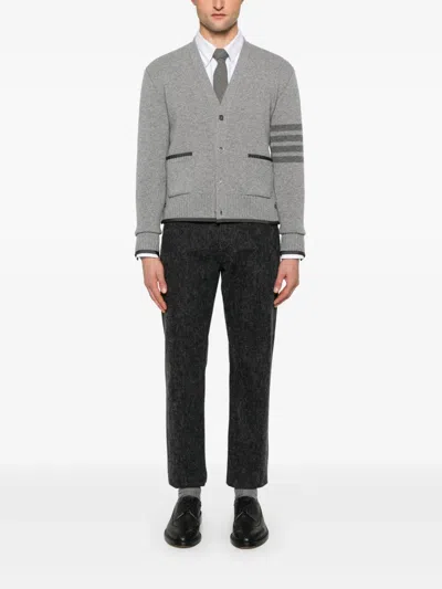 Thom Browne Milano Stitch V Neck Cardigan In Merino Wool