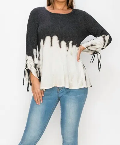 T Party Drip Tie Dye Top In Black/ White In Black