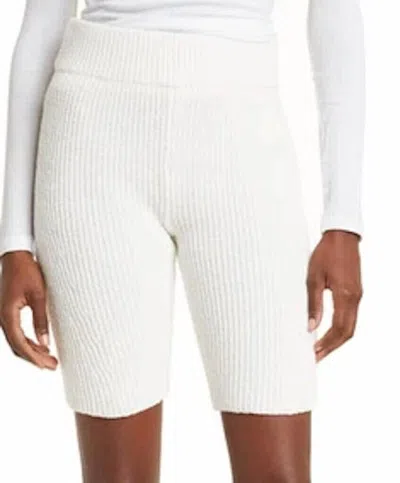 Rag & Bone Rib Knit Biker Shorts In White