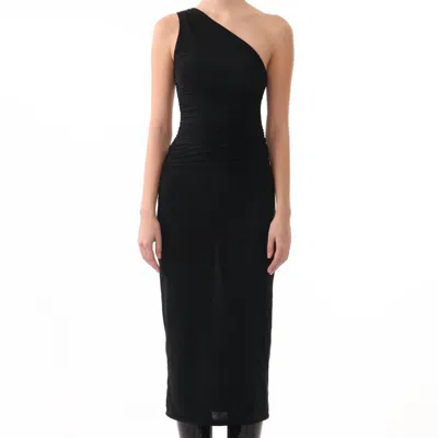 Jason Wu Asymmetrical Shoulder Dress In Black