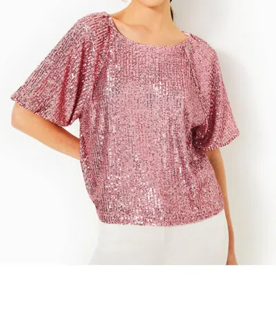 Lilly Pulitzer Cressida Sequin Knit Top In Conch Shell Pink