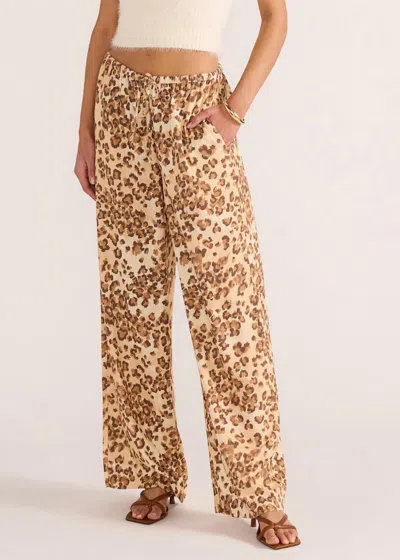 Minkpink Arden Drawstring Pants In Leopard In Brown