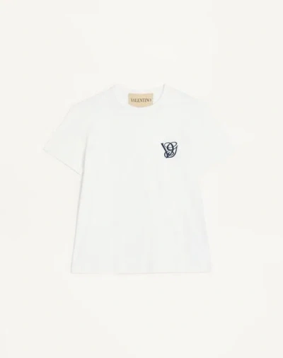 Valentino Cotton T-shirt With Vg Patch In White