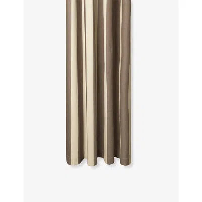 Ferm Living Carob Brown Parchment Chambray Cotton Shower Curtain In Neutral