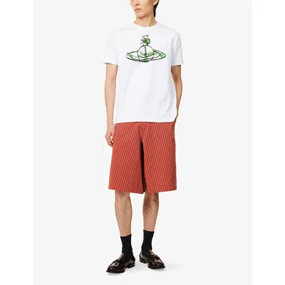 Vivienne Westwood Crew Neck Graphic Print Short Sleeves In White